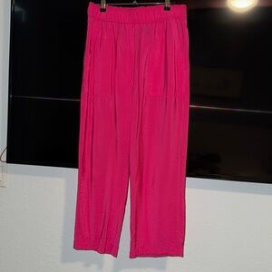 Hot pink Zara wide leg pants with pockets